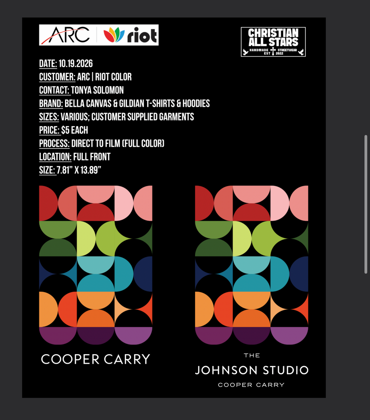 ARC | RIOT X COOPER CARRY & JOHNSON STUDIO