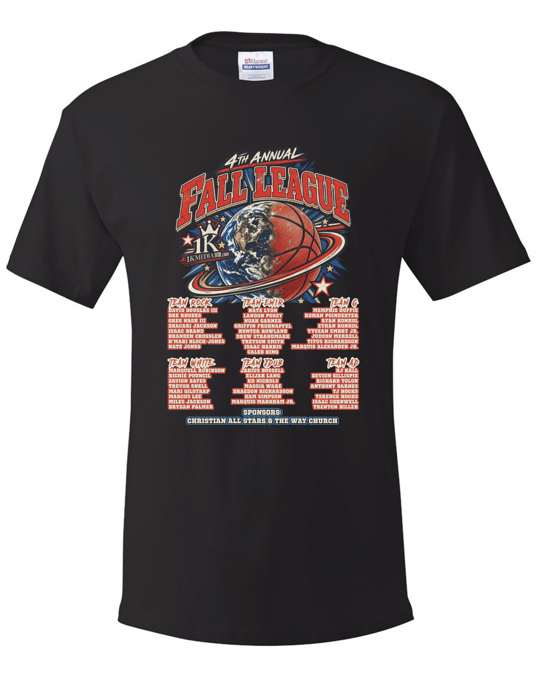 1K MEDIA 4TH ANNUAL FALL LEAGUE SHIRTS